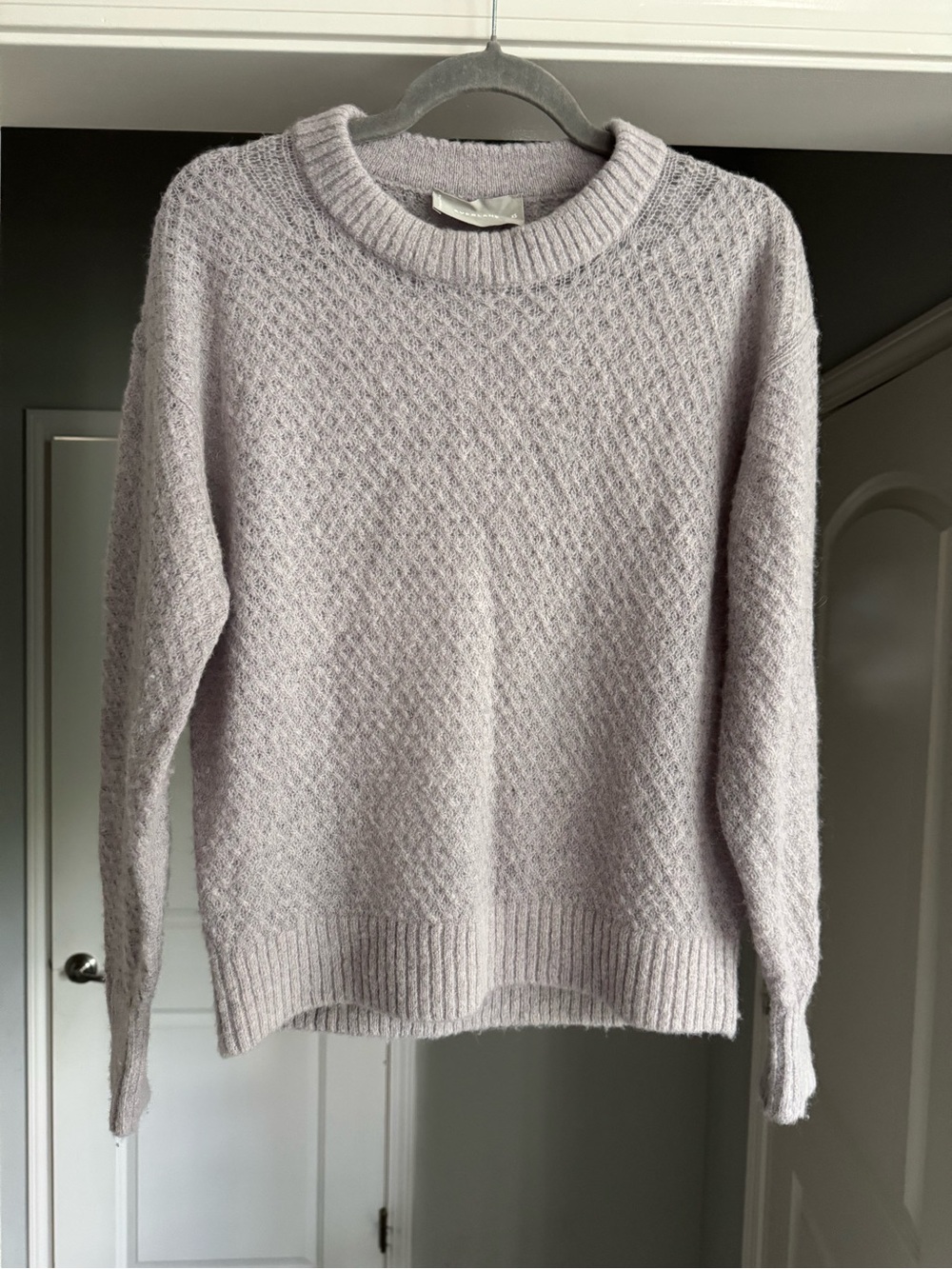 Everlane Alpaca Wool Blend Textured Crewneck Sweater Soft Lavender XS